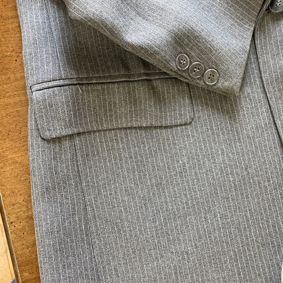 Levi's Action Mens Vtg Suit Sz 44L 36X30 Gray Pinstripe 70s Retro Single Vented - Picture 11 of 16